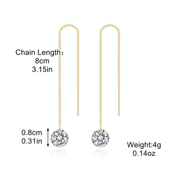 E2210-3 Vermiculite Long Ear Wire Women Simple Earrings