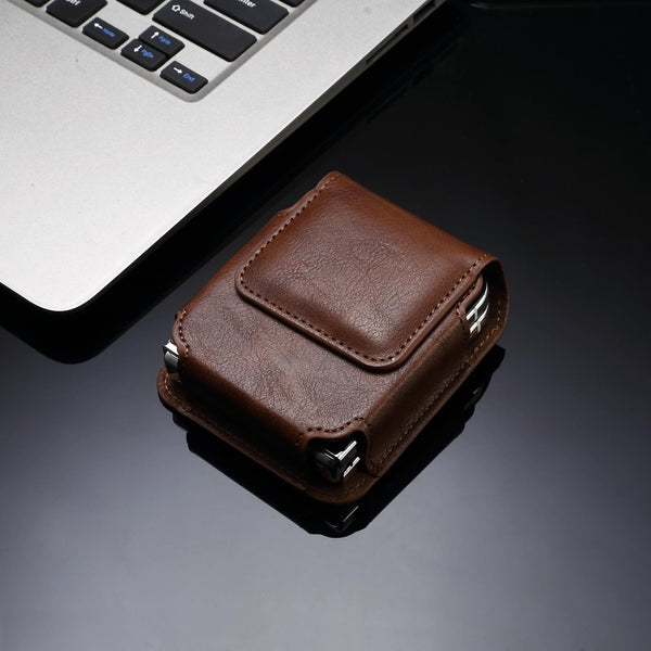 Folding Screen Mobile Phone Waist Hanging Universal Clutch Bag(Coffee)
