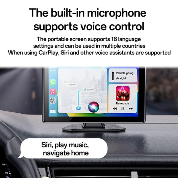 Yesido KM18 9 inch Center Console CarPlay Portable Car Video Navigation with Driving Recorder(Black)