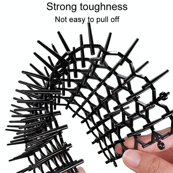 12pcs / Box Anti-Cats Barbed Spike Net Mat Sofas Gate Garden Cats Repellent Tool, Style: Without Screw(Black)