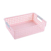 Plastic Storage Basket Desktop Sundry Organizer Frame Toys Kitchen Snacks Storage Box, Style: Shallow Medium Pink