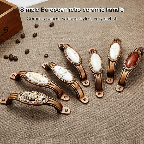 5008-128 Cabinet Zinc Alloy Retro Handle Coffee Cat Eye Handle (Coffee Crack)
