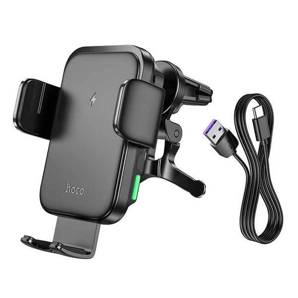 hoco HW10 Jenny Three-axis Linkage Wireless Fast Charging Car Air Outlet Holder(Black)