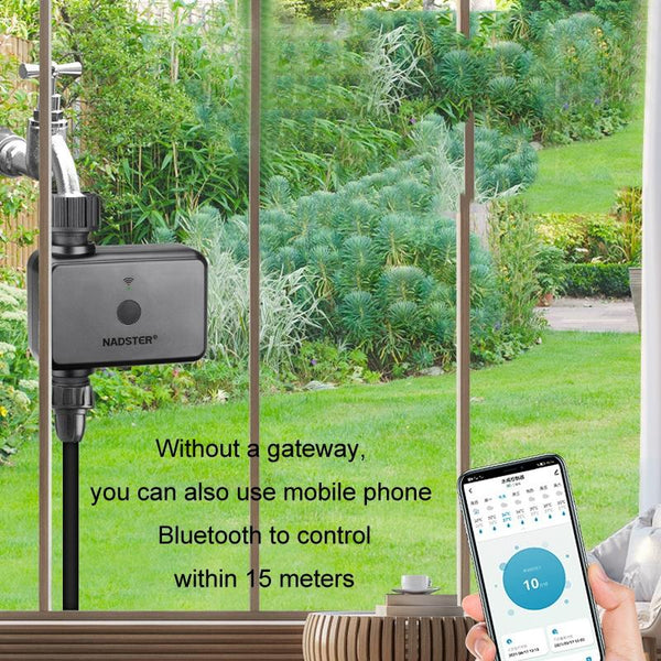NADSTER US Plug Bluetooth WiFi Remote Automatic Timed Flower Watering Controller, Specification: Dual Outlet