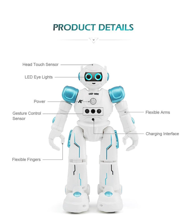 JJR/C R11 CADY WIKE Smart Touch Control Robot with LED Light, Support Waling / Sliding Mode (Blue)