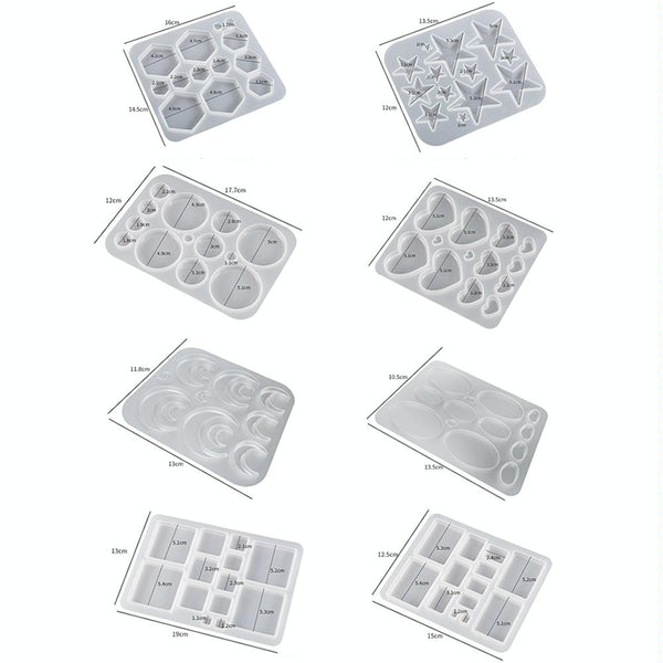 DIY Epoxy Resin Three-Dimensional Geometric Pendant Earring Silicone Mold, Spec: Rectangle