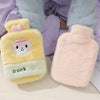 1L Hot Water Bag Dual Hands Plush Cute Hand Warmer, Style: Brown Bear