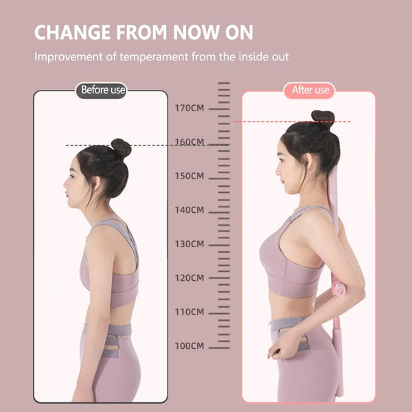 CHANGKUAI Yoga Hunchback Corrector Adjustable Open Shoulder Standing Training Stick(Pink)