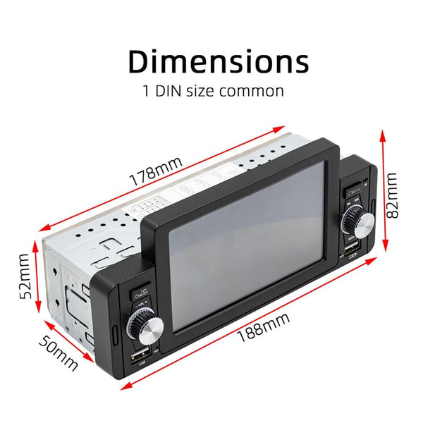 SWM-160C 5 inch Car Bluetooth 5.1 Wired MP5 Player Support Phone Mirror Link / Steering Wheel Control