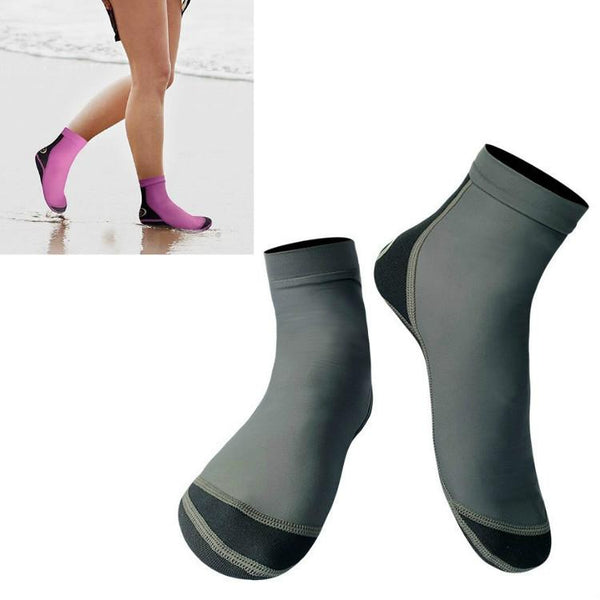 DIVE & SAIL 1.5mm Neoprene + Nylon Snorkeling Socks Diving Socks Anti-slip Anti-scratch Beach Socks, Size:M  (36-38)(Men Gray)