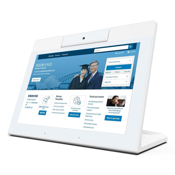 HSD1022T Touch Screen All in One PC with Holder,  10.1 inch, 2GB+16GB, Android 8.1 RK3288 Cortex A17 Quad Core Up to 1.8GHz, Support Bluetooth & WiFi & RJ45 & TF Card(32GB Max) & HDMI(White)