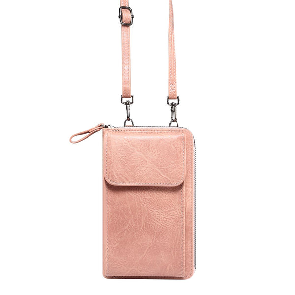 Elephant Pattern Multifunctional Cross Bag Phone Case(Light Pink)