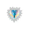 BSC737 S925 Sterling Silver Illusion Heart Charm Beads Glass Bracelet Beads