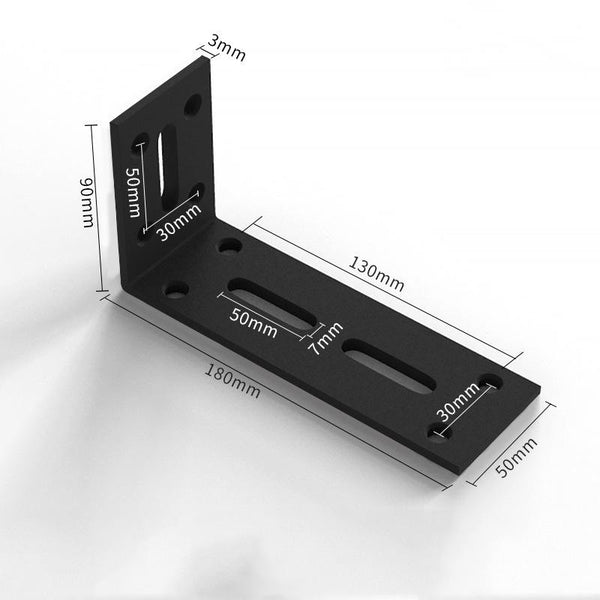 Thickened Angle Code Right Angle Hanging Cabinet Partition, Style: Large Black