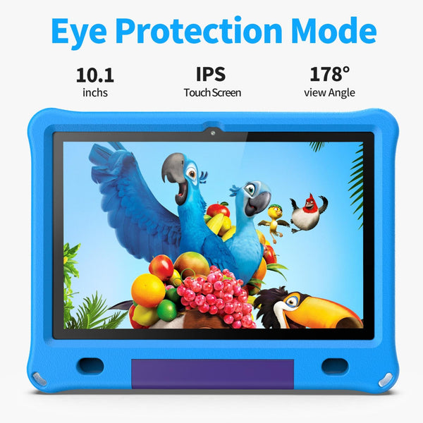 Pritom B10K Kids Tablet PC, 10.1 inch, 3GB+64GB, Android 14 RK3562 Quad Core CPU, Support 2.4G WiFi / BT 4.0, Global Version with Google Play (Blue)