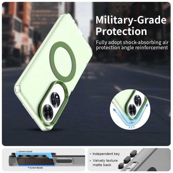 For OPPO A60 Global Candy Magsafe PC Hybrid TPU Phone Case(Green)