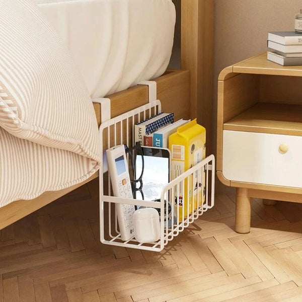 Behind-the-door Hanging Basket Kitchen Condiment Storage Rack Hanging Storage Rack(White)