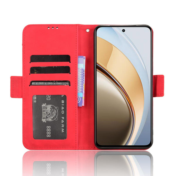 For vivo V40 Lite 4G / 5G IDN Skin Feel Calf Texture Card Slots Leather Phone Case(Red)