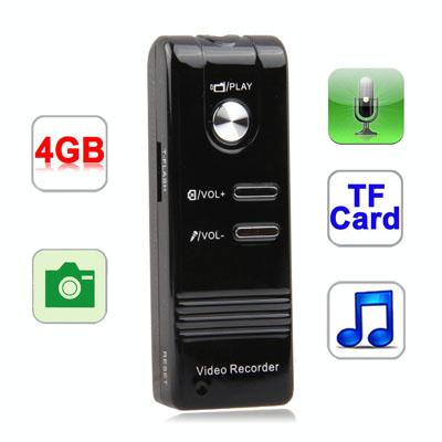 Digital Voice Recorder MP3 Player with 4GB Memory, Support Camera, TF Card, Built in rechargeable Lithium-ion battery (156)