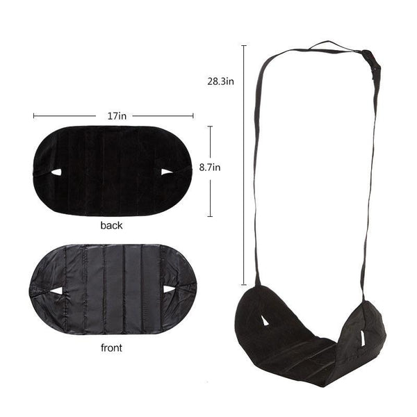 Portable Mini Foot Rest Hammock for Office Home Chair(Black)