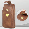 6.5-7.2 inch Universal Retro Magnetic Buckle Double Layer Phone Waist Bag(Black)