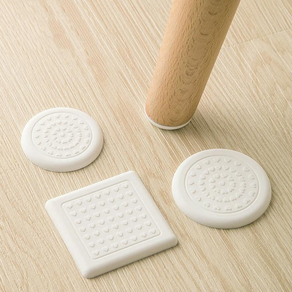 4pcs /Set Silent And Wear Resistant Chair Foot Cover Household Stool Anti-Slip Protective Pads, Style: 50mm Square White