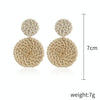 E2002-15 Double Cake Bamboo Vine Handmade Woven Earrings Bosomia Style Earrings