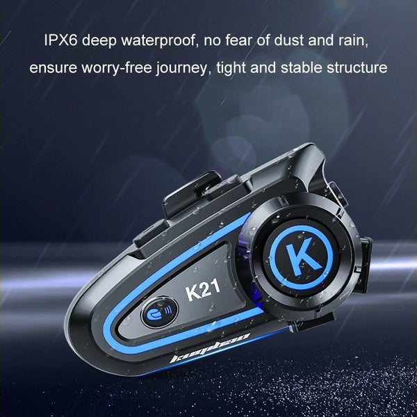 KUQIBAO Motorcycle Helmet Long-lasting Waterproof Bluetooth Headset with Light(Soft Microphone)