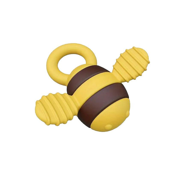 Bee Shaped Teether Teething Stick Baby Anti-Snacking Toys, Color: Yellow Brown No Silk Print