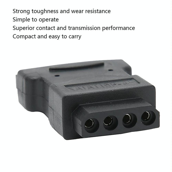 SATA 15 Pin Male to 4 Pin Female Adapter(Black)