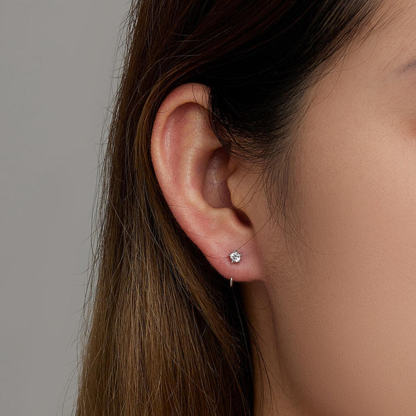 S925 Sterling Silver Sparkling Ear Hook Women Earrings