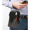 For 6-7 inch Mobile Phones Universal PU Leather + Fabric Stitching Waist Bag(Black)