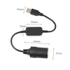 2 PCS Car USB to Cigarette Lighter Socket 5V to 12V Boost Power Adapter Cable, Model: 60cm