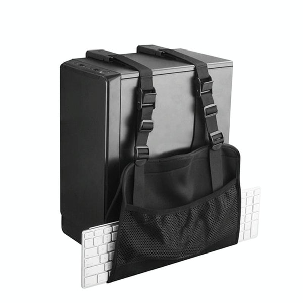 Computer Desktop Host Metal Suspension Frame Adjustable Storage, Style: Storage Bag