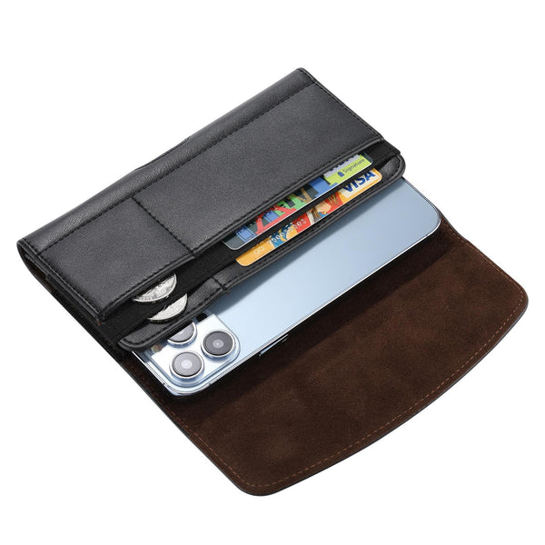 3.5-4.0 inch Multifunctional Waist Bag Mobile Phone Leather Case(Black)