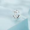 SCE1530 Sterling Silver S925 Crown Star Zircon Single Ear Cuff