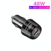 P29 48W PD30W + QC3.0 18W USB Dual Port Car Charger(Black)