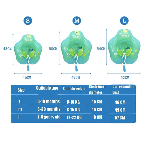 Cooldy Infant and Children Swimming Ring Swimming Supplies Inflatable Life Buoy, Inner diameter After Inflation:S, Size:S (Green)