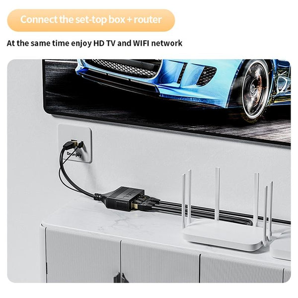 Male RJ45 3 in 1 100M Network Splitter Cable Ethernet Network Coupler