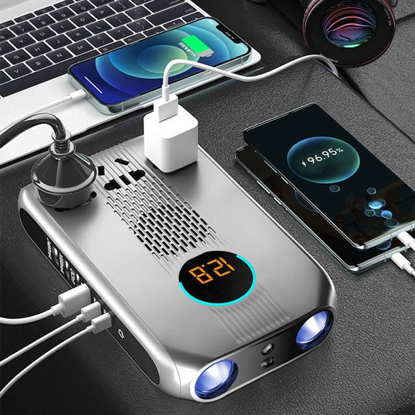 Ozio K31-S 24V 300W Smart Car LED Digital Display Power Inverter Converter, High-end Truck Version(Silver)