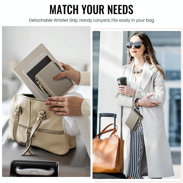 CaseMe-Me60 Multi-functional Anti-theft Swipe Passport Wallet(Grey)