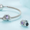 SCC2456 Sterling Silver S925 Zircon Hollow Lotus Bracelet Beads