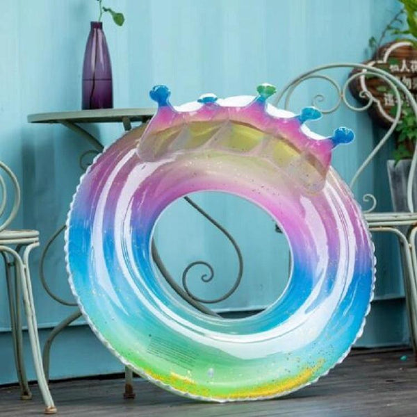 PVC Sequin Rainbow Swimming Ring, Inner Diameter:100cm(Crown)