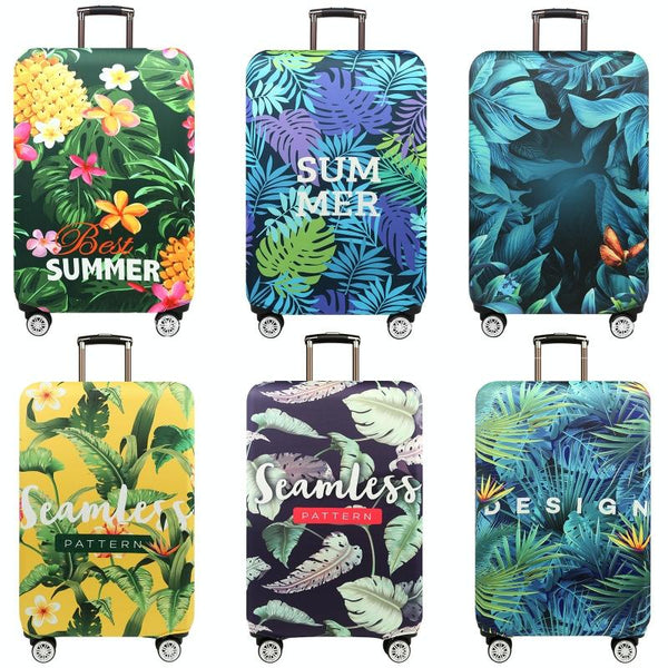 Thickened Wear-resistant Stretch Elastic Luggage Dust Cover, Size: M(Tropical Palm)