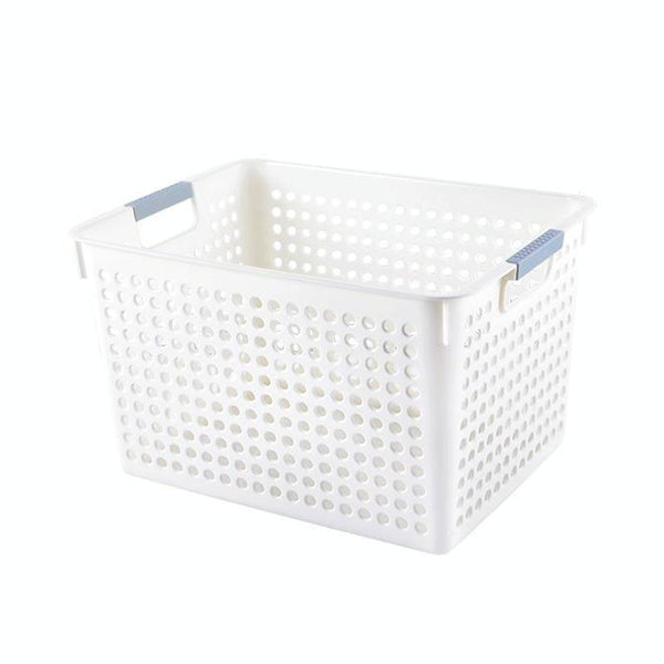 Plastic Storage Basket Desktop Sundry Organizer Frame Toys Kitchen Snacks Storage Box, Style: Deep Medium White
