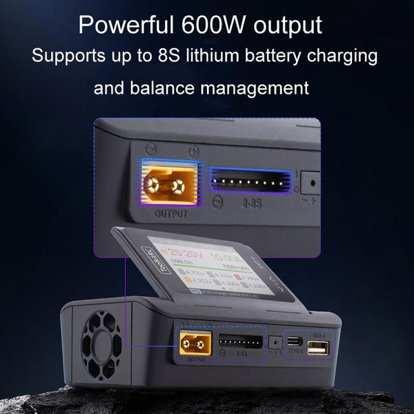 ToolkitRC M9 600W Airplane Li-Po Battery Balance Charger With Voice Function(Black)