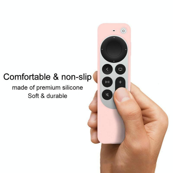 Silicone Protective Case Cover with Rope For Apple TV 4K 4th Siri Remote Controller(White)