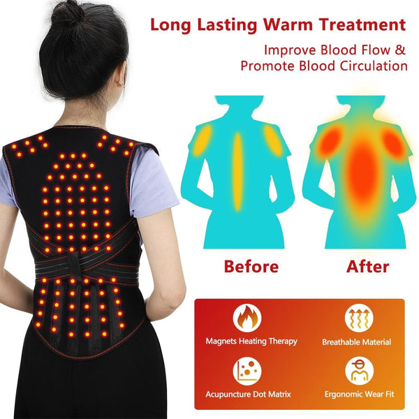 HailiCare Larger Version Household Neck Back Waist Protector Waistcoat Warm Vest Protective Gear with Magnet Therapy, Size:XL