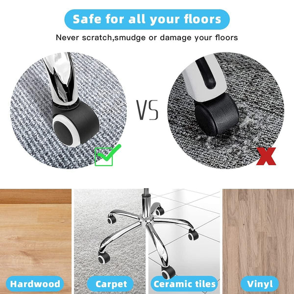 2 Inch 11 x 22mm Plunger Swivel Casters Chair Replacement Wheels(White)