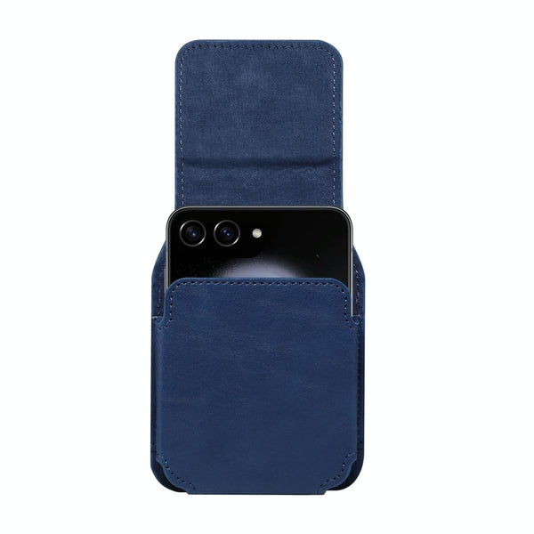 Folding Screen Mobile Phone Waist Hanging Universal Clutch Bag(Blue)